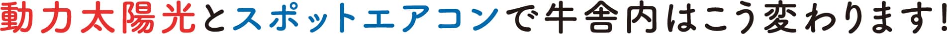 動力太陽光とスポットエアコンで牛舎内はこう変わります!